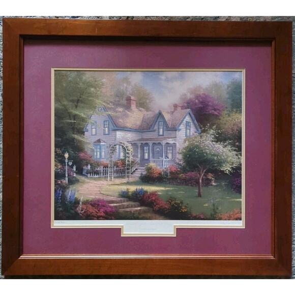 Thomas Kinkade Signed Framed Numbered Print Springtime At Apple Hill 30" × 26.5" - Picture 1 of 15